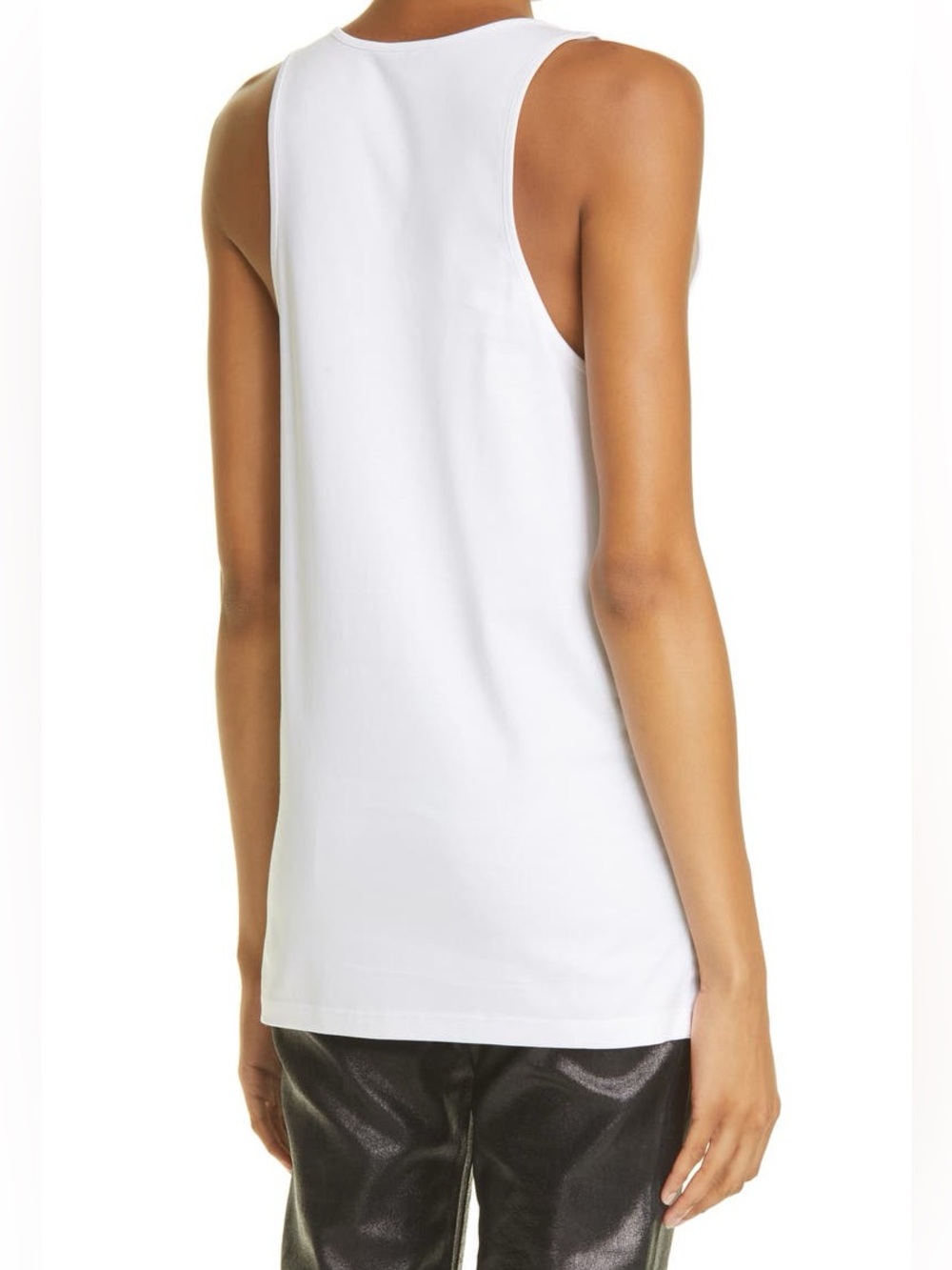 Versace Logo Cotton Women Graphic Tank White Size 44 IT 8 US NEW Designer Summer - Picture 4 of 12